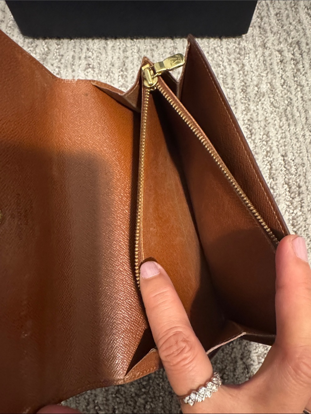 Authentic Louis Vuitton Monogram Canvas Continental Wallet in Brown and Gold - Picture 9 of 15